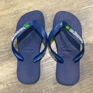 Kid’s Havaianas Flip Flops Size 3-4 Year, Navy, New Condition